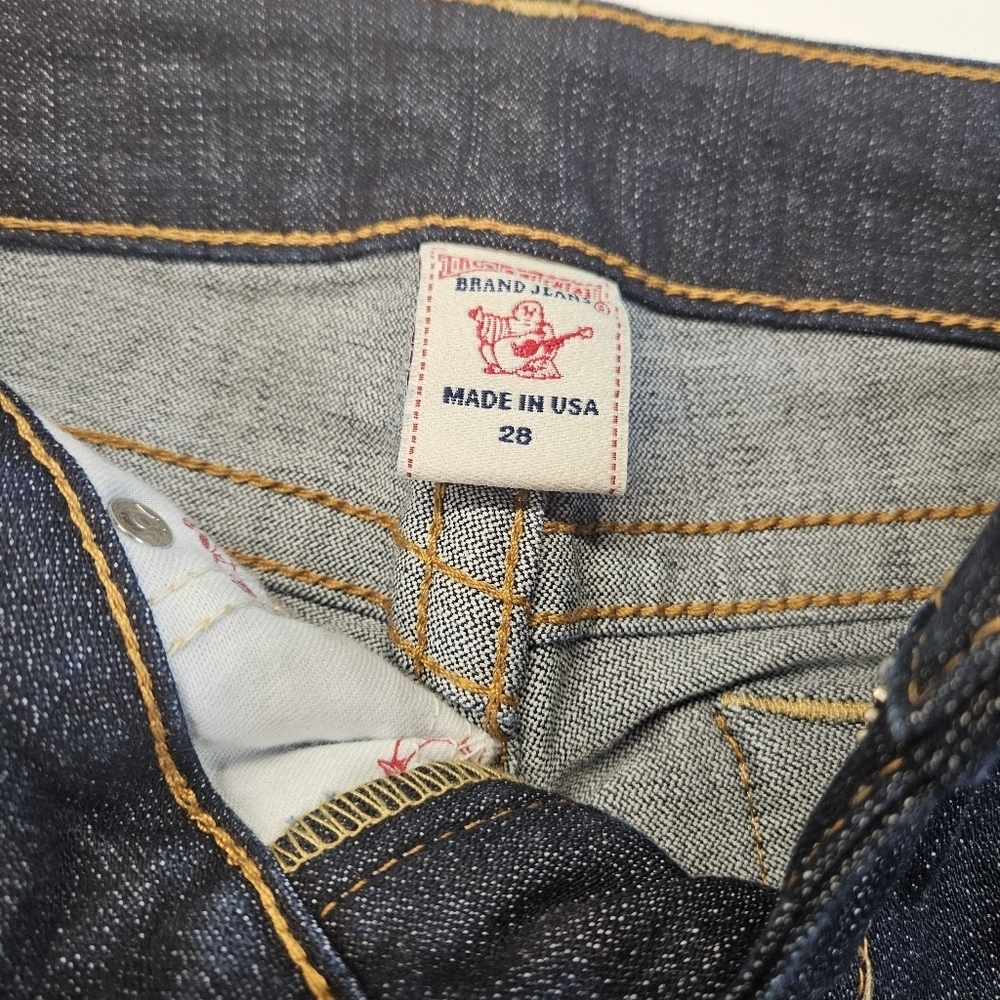 100% AUTHENTIC TRUE RELIGION WOMEN'S BLUE JEANS SIZE 28 MADE IN U.S.A - NWOT - Picture 5 of 7